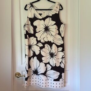 Talbots Black and White Floral Dress